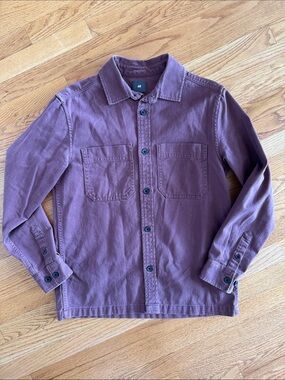 H&M Dusty Maroon Button-Up Shirt Jacket 100% cotton Small